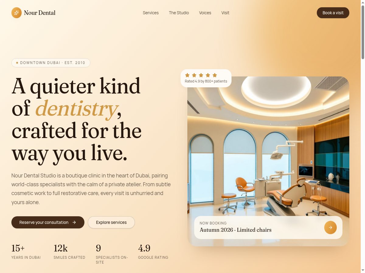 Nour Dental Studio website preview